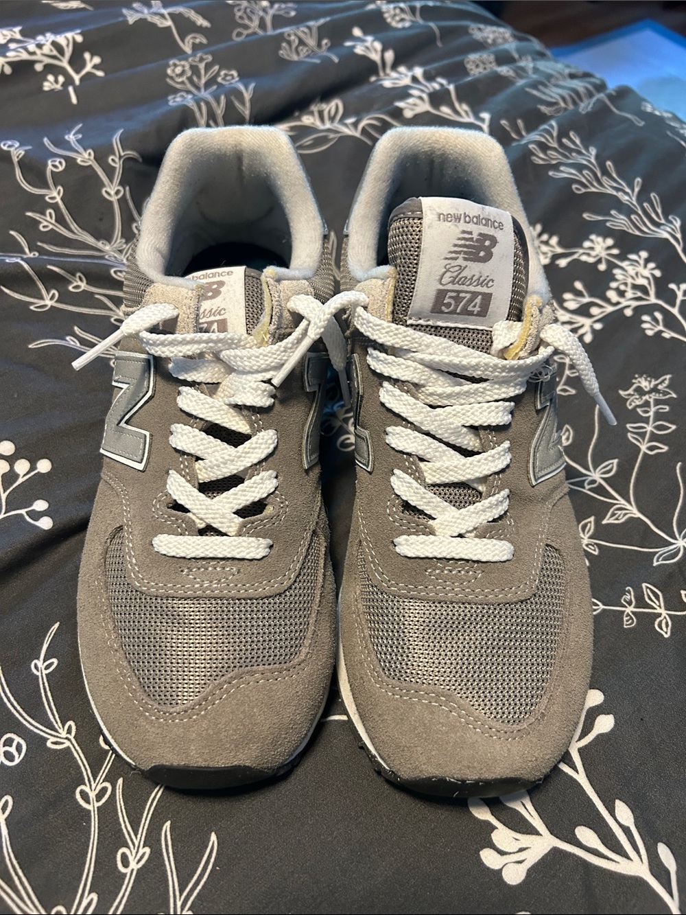 New Balance Kids 574 Classic Sneakers in Gray and White
